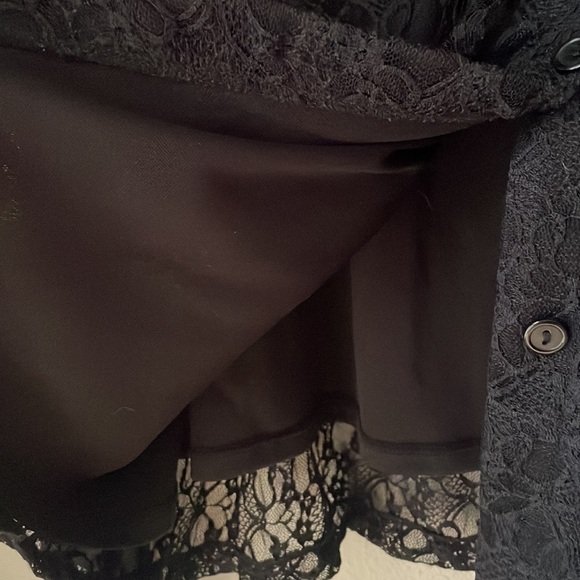 Vintage black lace button down shirt with sheer lace sleeves from Lauren Scott - Picture 6 of 8